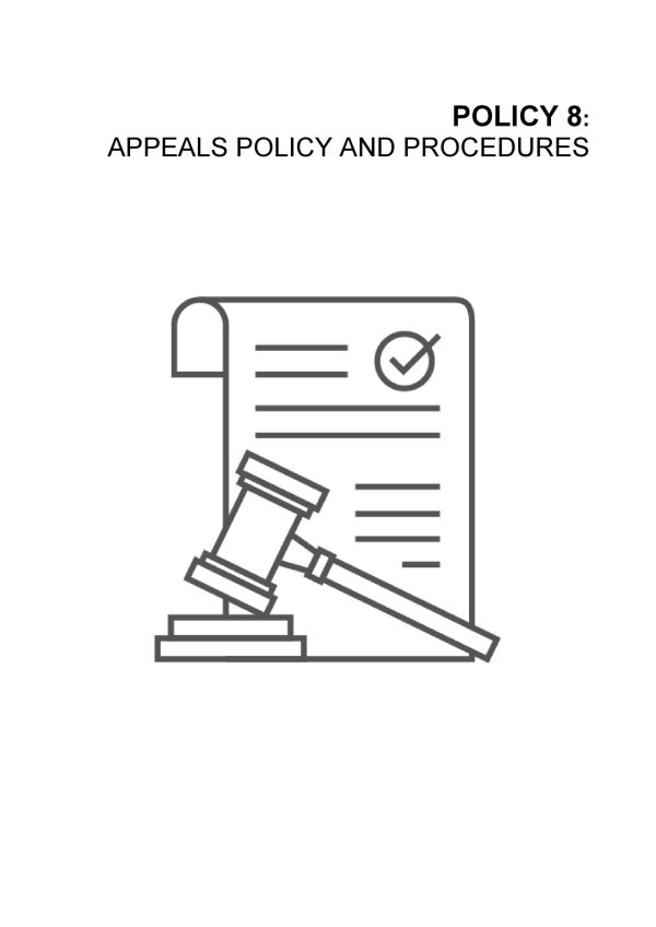 ETD QMS Policy 8 - Appeals Policy and Procedures