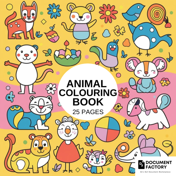 Animals Colouring Book (25 pages)