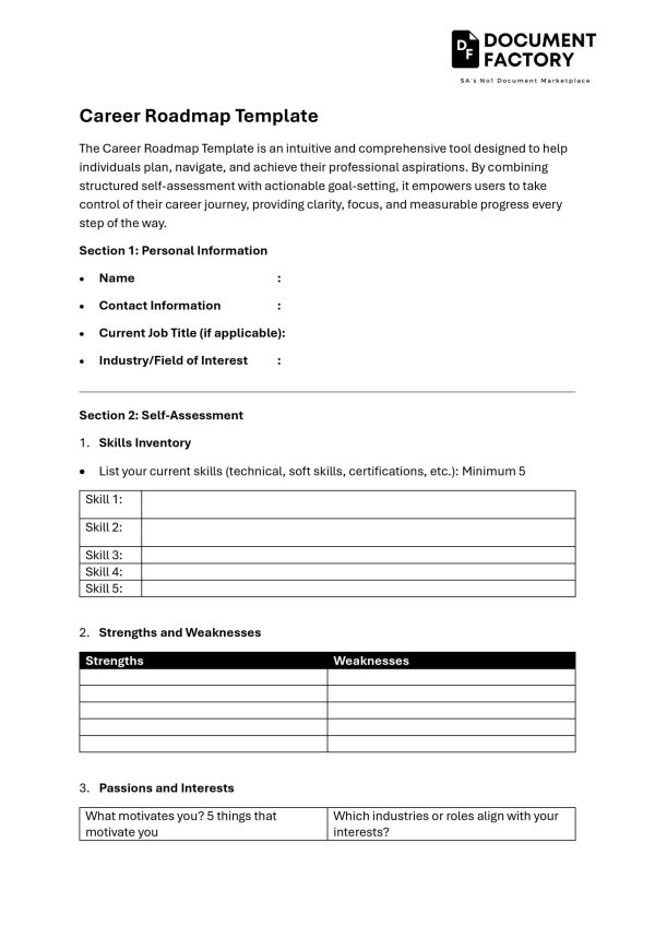 Career Roadmap Template