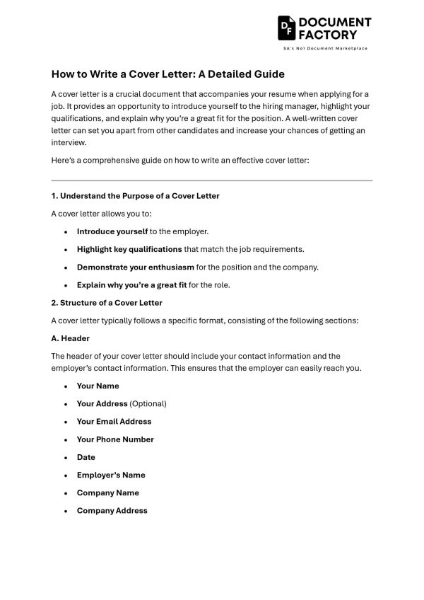 How to Write a Cover Letter