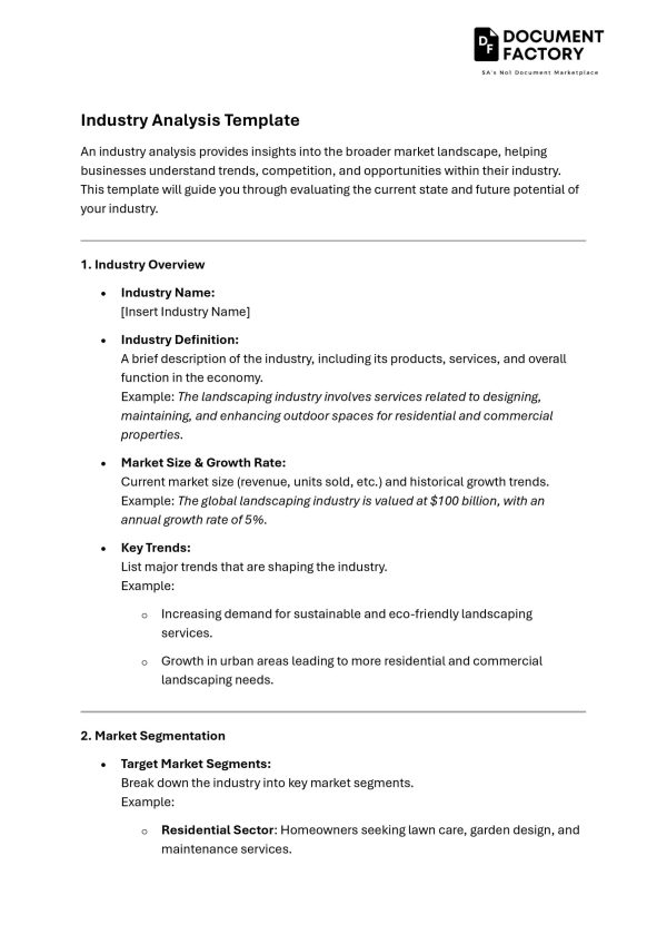 Industry Analysis Template