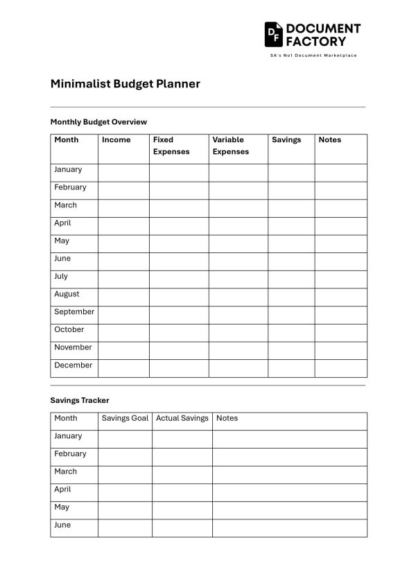 Minimalist Budget Planner