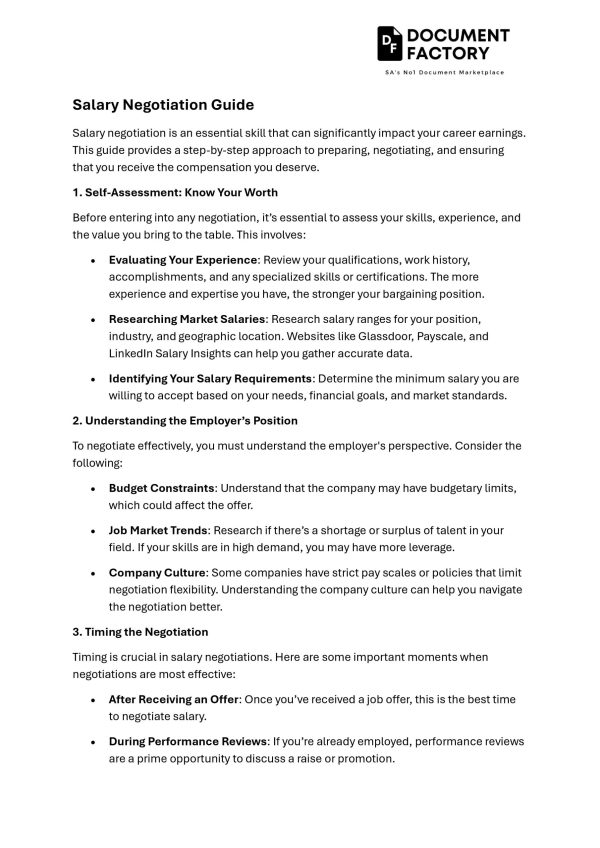 Salary Negotiation Guide