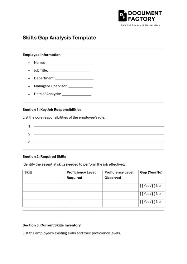 Skills Gap Analysis Template