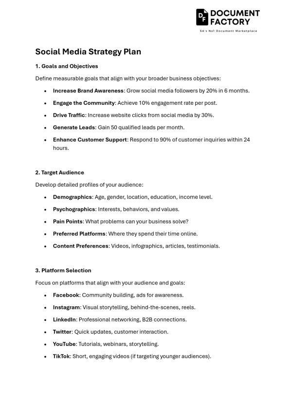 Social Media Strategy Plan