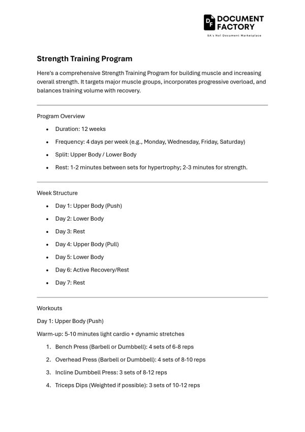 Strength Training Program