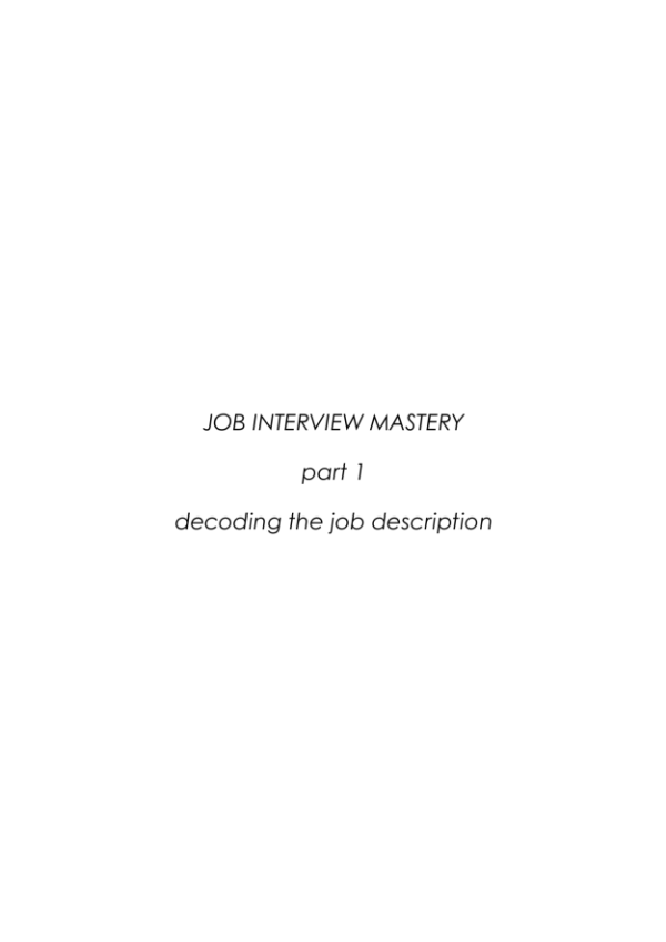 Decode the job description